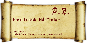 Paulicsek Nándor névjegykártya